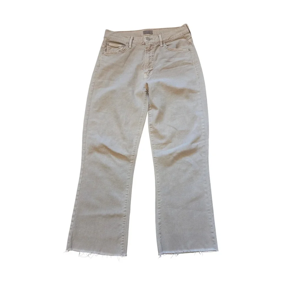 MOTHER The Insider Ankle‎ Fray Jeans Chalk It Up Womens Size 28 cream in color